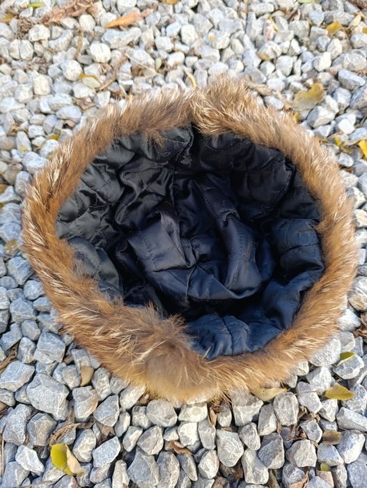 czapka z lisa naturalnego