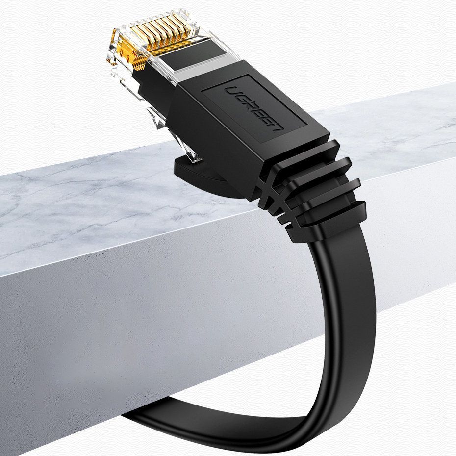 płaski kabel sieciowy patchcord lan rj45 ethernet cat. 6 3m czarny