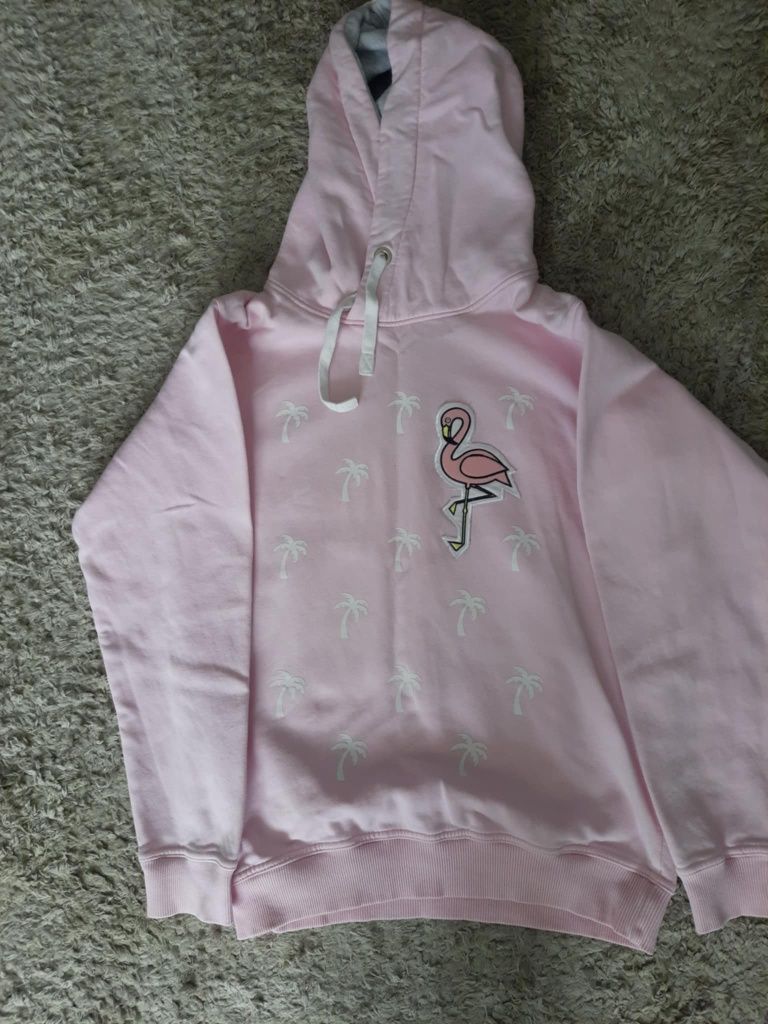 Bluza z kapturem z flamingiem