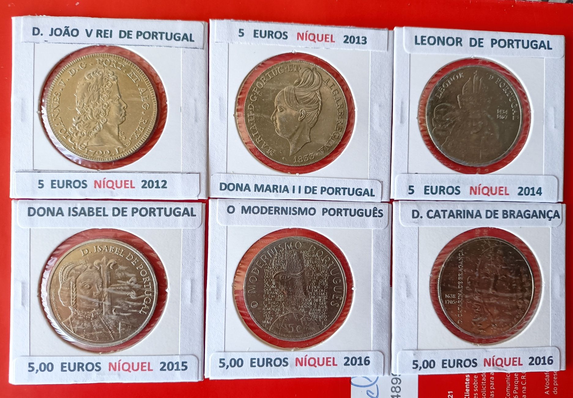 48  Moedas Comemorativas Portuguesas De 5 Euros