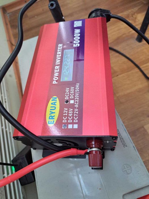 Инвертор 5000W Перетворювач 12-24V 220V з дисплеєм. Інвертор для дому