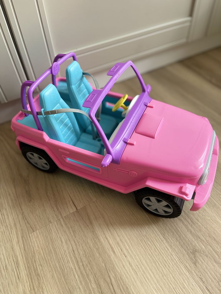 Carro da boneca Barbie, novo, cor-de-rosa, jeep, descapotável, Mattel,