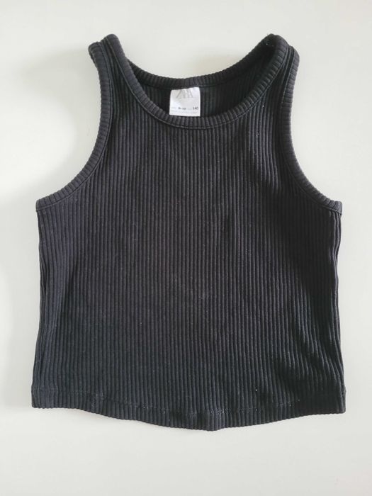 Prążkowany black top ZARA r. 140