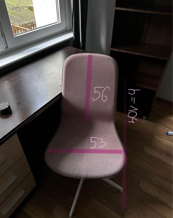 IKEA LANGFJALL krzesło obrotowe bez podłokietników RÓŻOWY