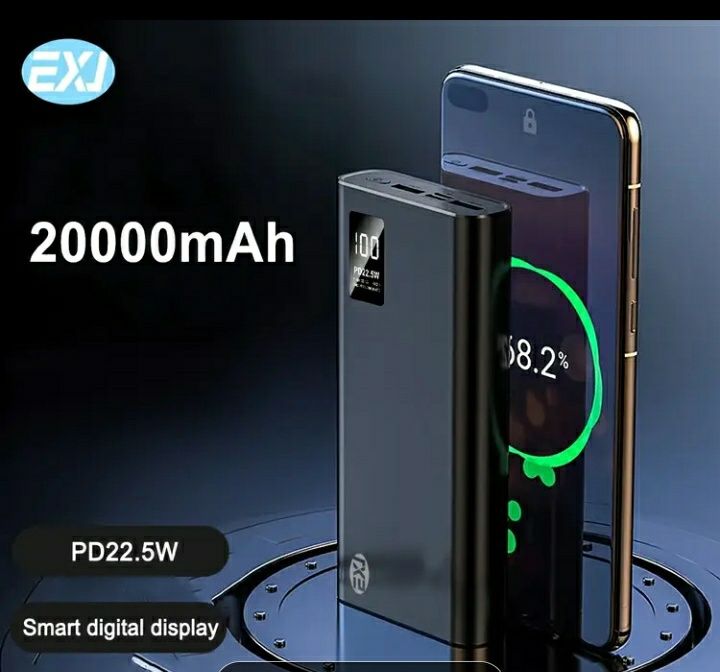 Повербанк EXJ 20000 mAh. 74Wh. Быстрая зарядка.