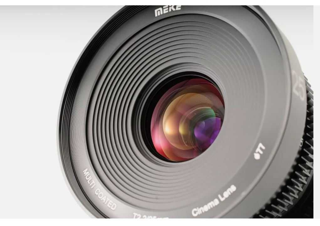 Meike 25mm T2.2 MF Cinema Lens para  Sony E-Mount -- Nova