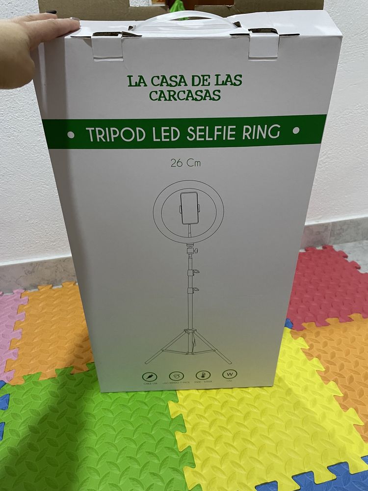 Selfie ring anel branco e amarelo