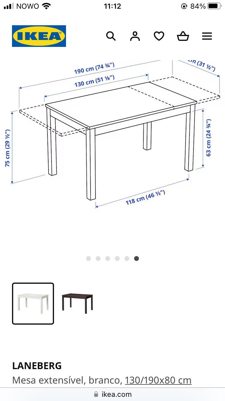 Mesa IKEA extensível branca