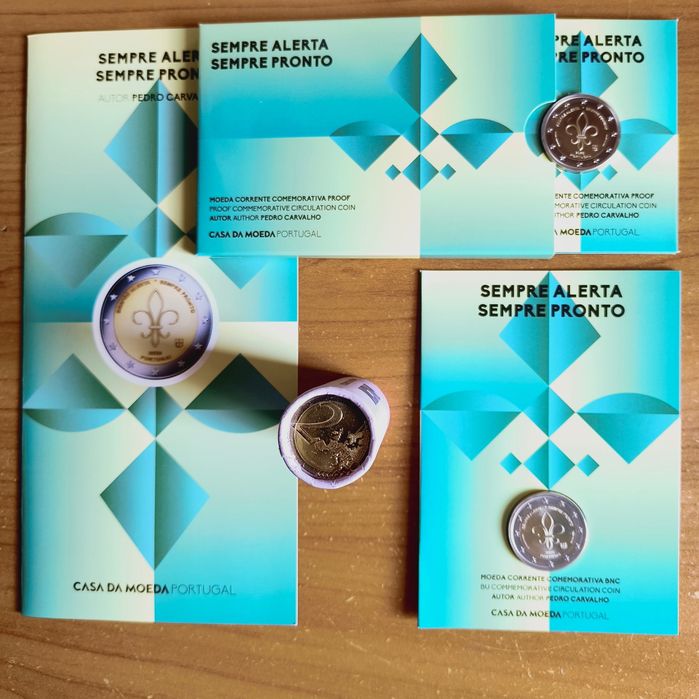 Moedas PROOF  BNC e corrente " Sempre alerta. Sempre PRONTO"