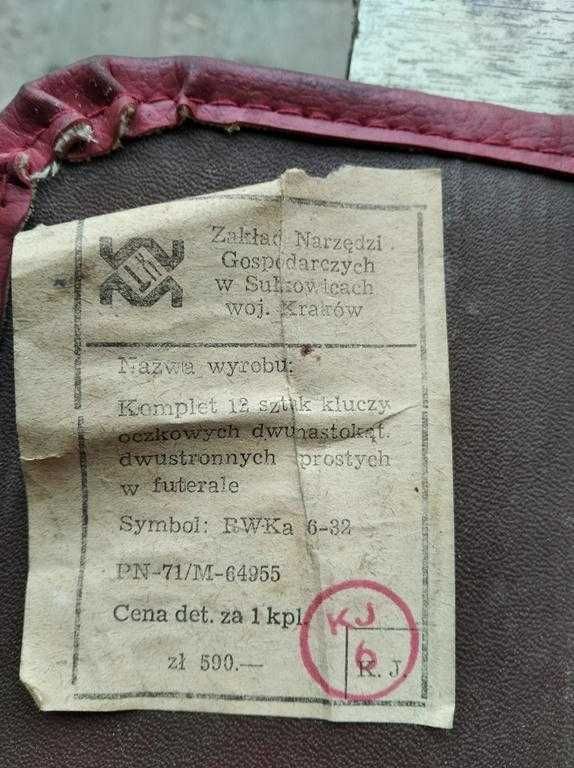 Zestaw klucz płaskich oczkowych 6-32 PRL