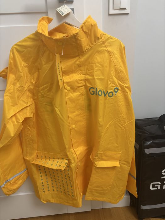 Zestaw przeciwdeszcowy Glovo, kurtka oraz spodnie przeciwdeszczowe