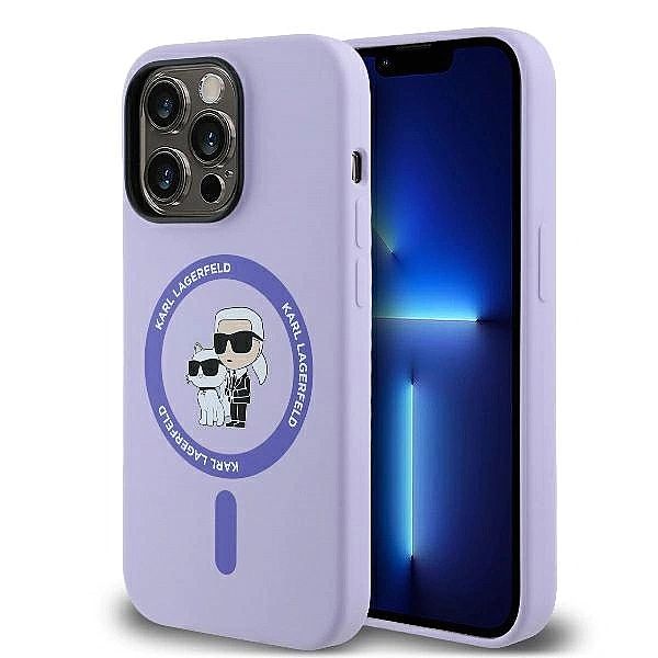 Etui Karl Lagerfeld Silicone Karl&Choupette Heads Ring MagSafe na iPho