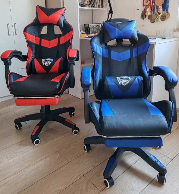 Nowy Fotel Gamingowy z Regulacją do Biura do Domu z Masażem + Podnóżek