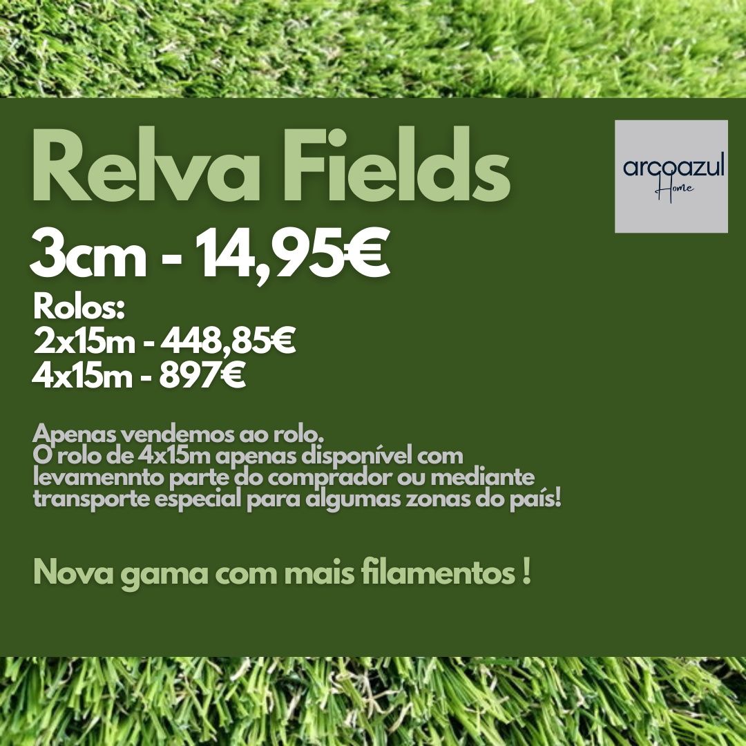 Novidade: Relva Fields - 3cm - 14,95€ m2 By Arcoazul