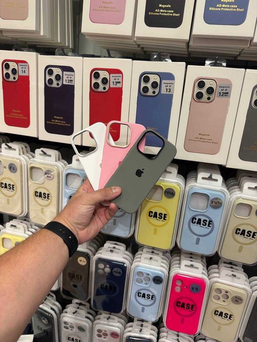 Чехол Silicone Case Metal Buttons (AA) для iPhone