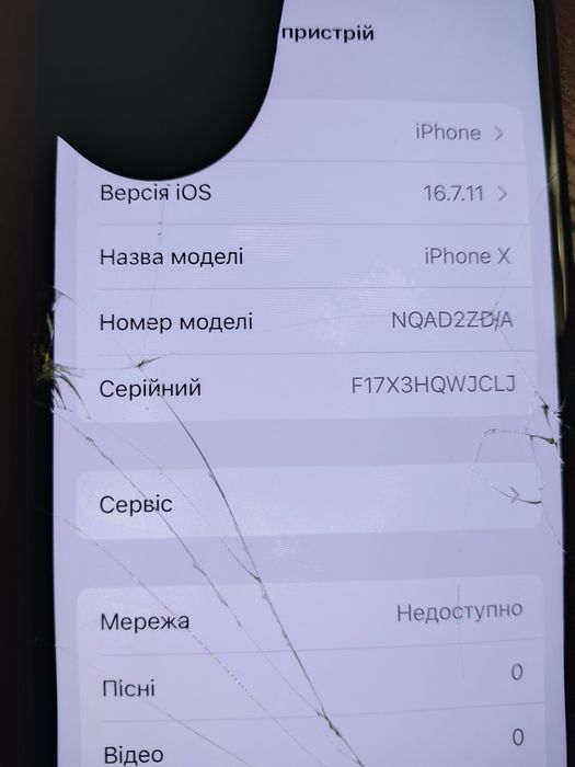 Продам на запчастини iphone x 64g