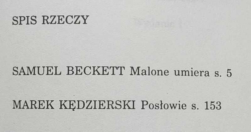 Samuel Beckett - Malone umiera