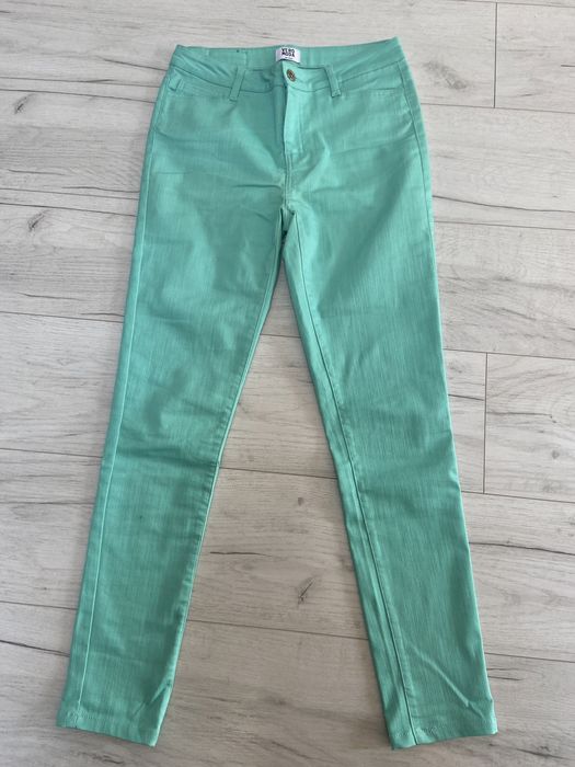 Jeansy skinny miętowe
