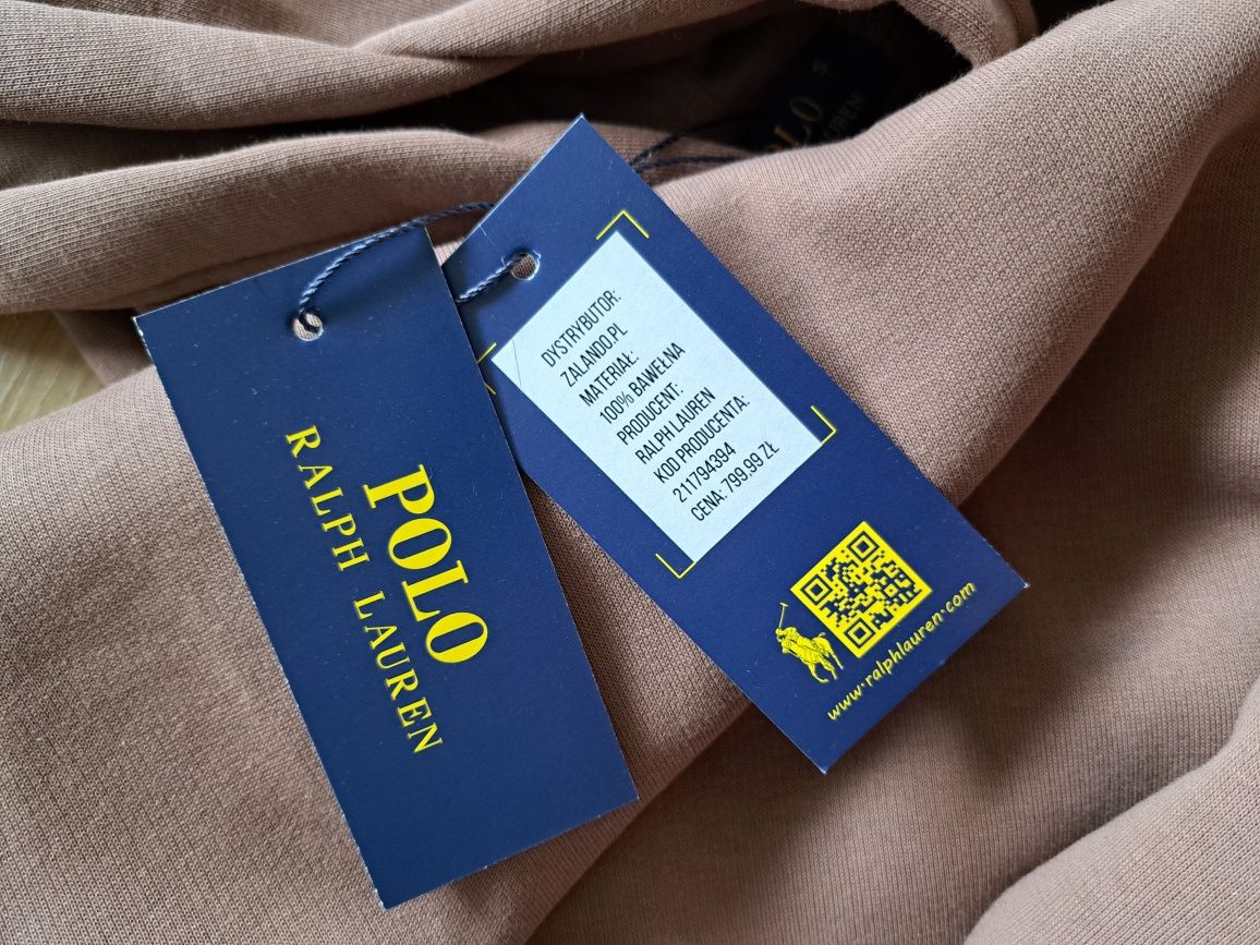RALPH LAUREN damski nowy komplet dresowy czekoladowy ocieplany r. S