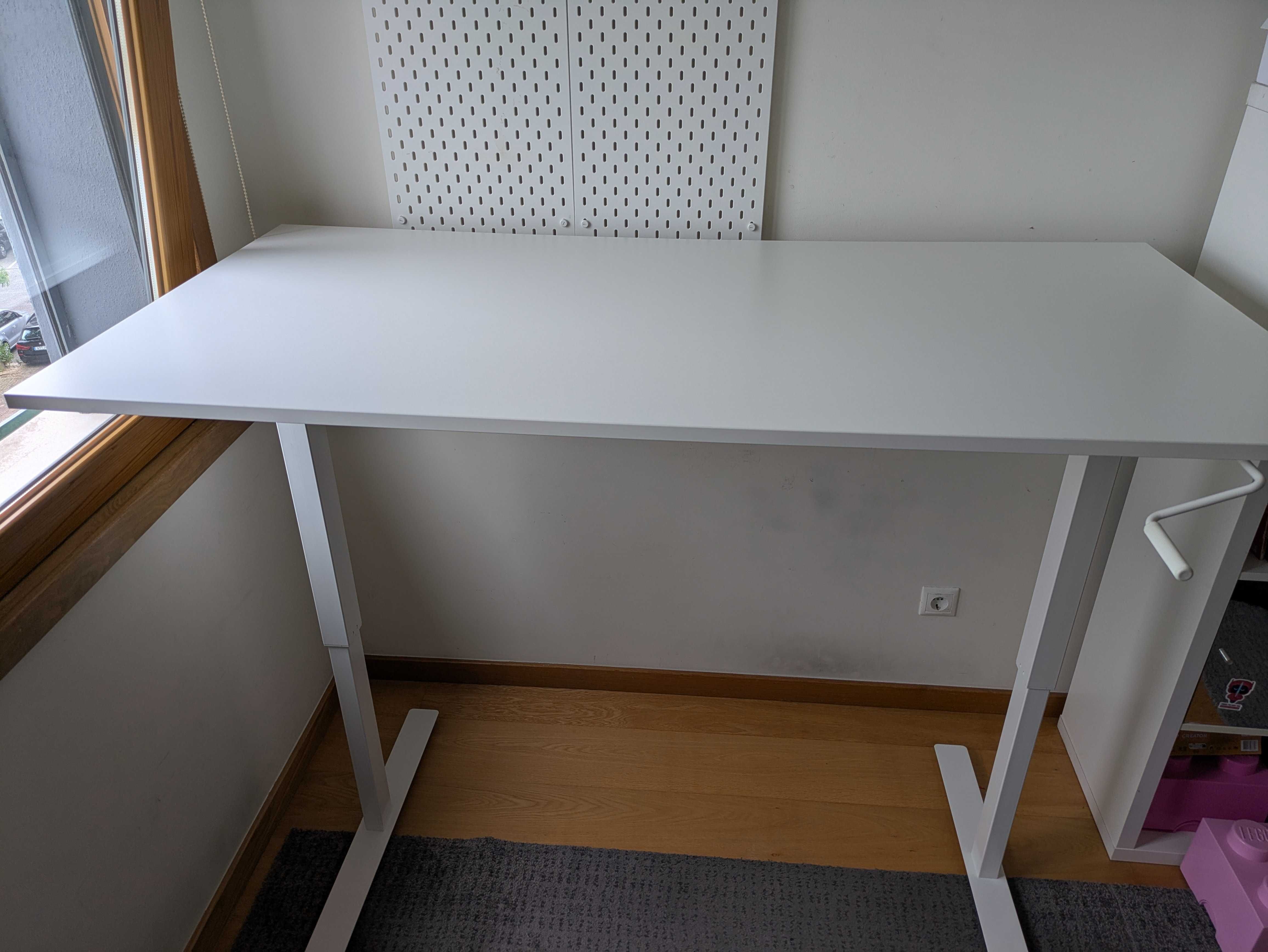 IKEA - Secretária sentado/em pé, branco, 160x80 cm