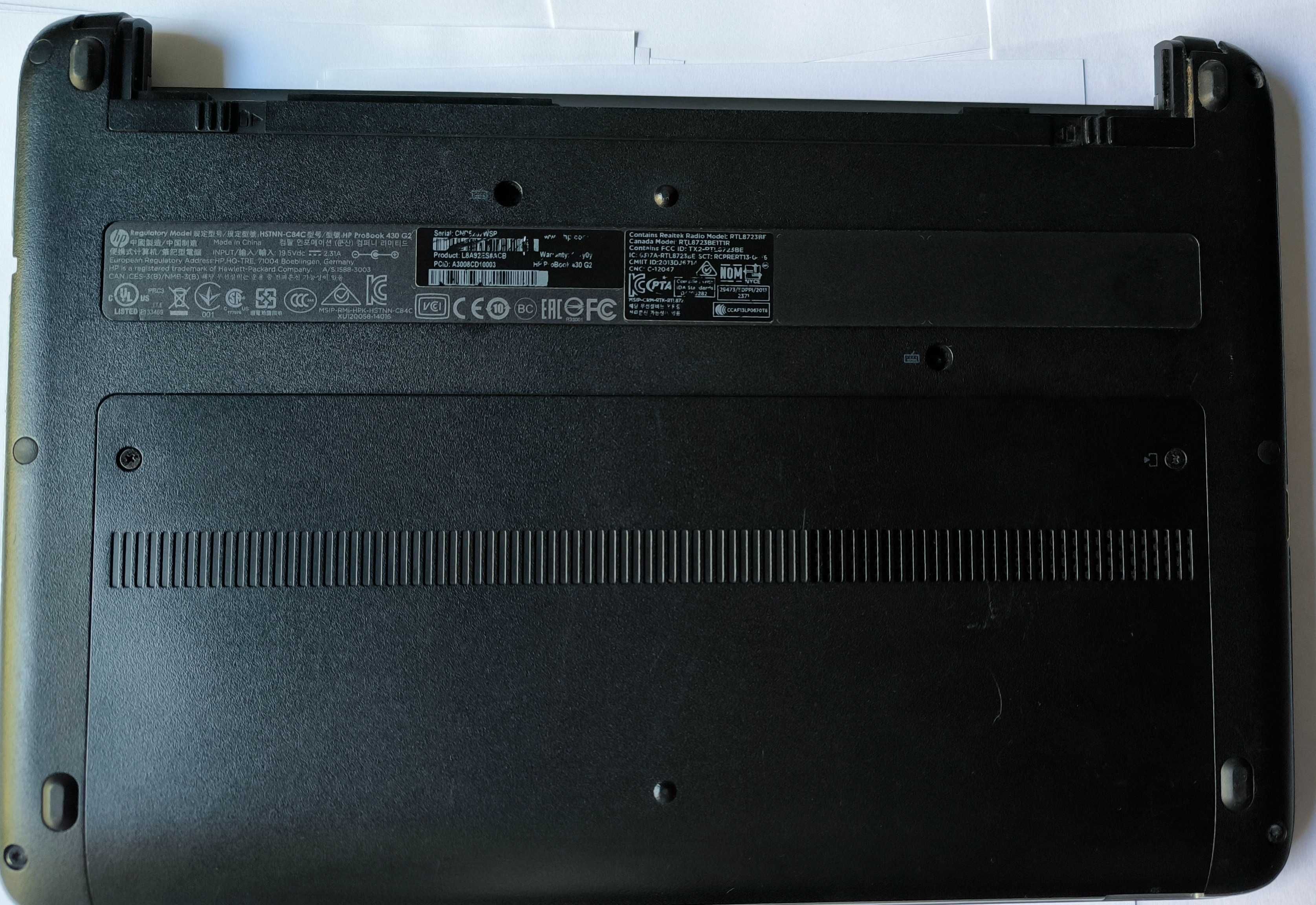 Ноутбук HP ProBook 430 G2 (L8A92ES) i3-5010U(2.1)/RAM 4ГБ/SSD 120ГБ