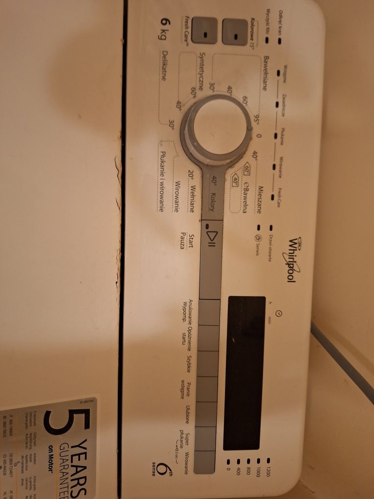 Pralka Whirpool 6kg. Mało używana