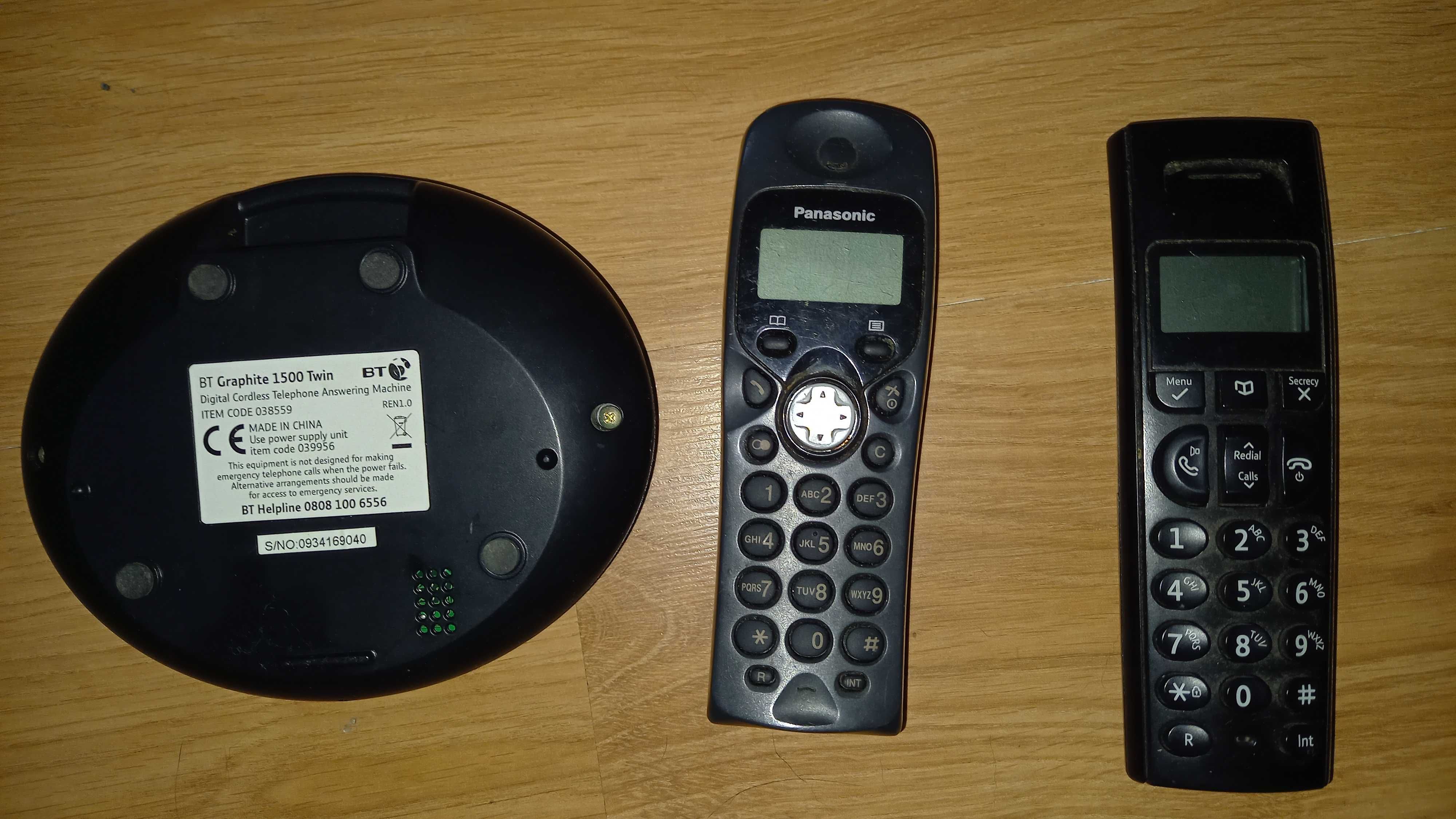 Dwa telefony stacjonarne bezprzewodowe
