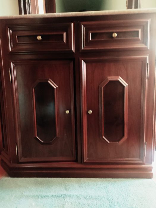 Movel madeira com pedra marmore