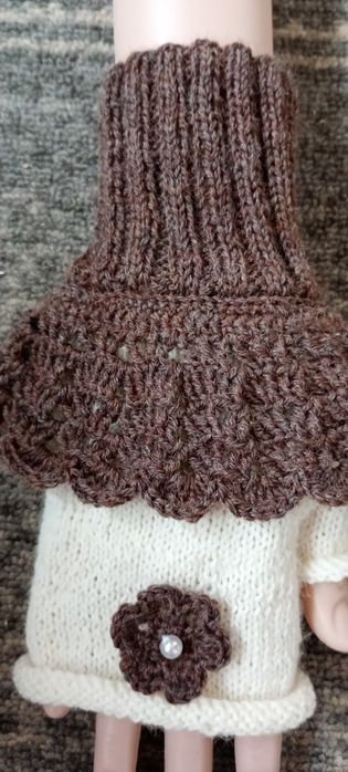 Wełniane rękawiczki bez palców. Mitenki damskie.