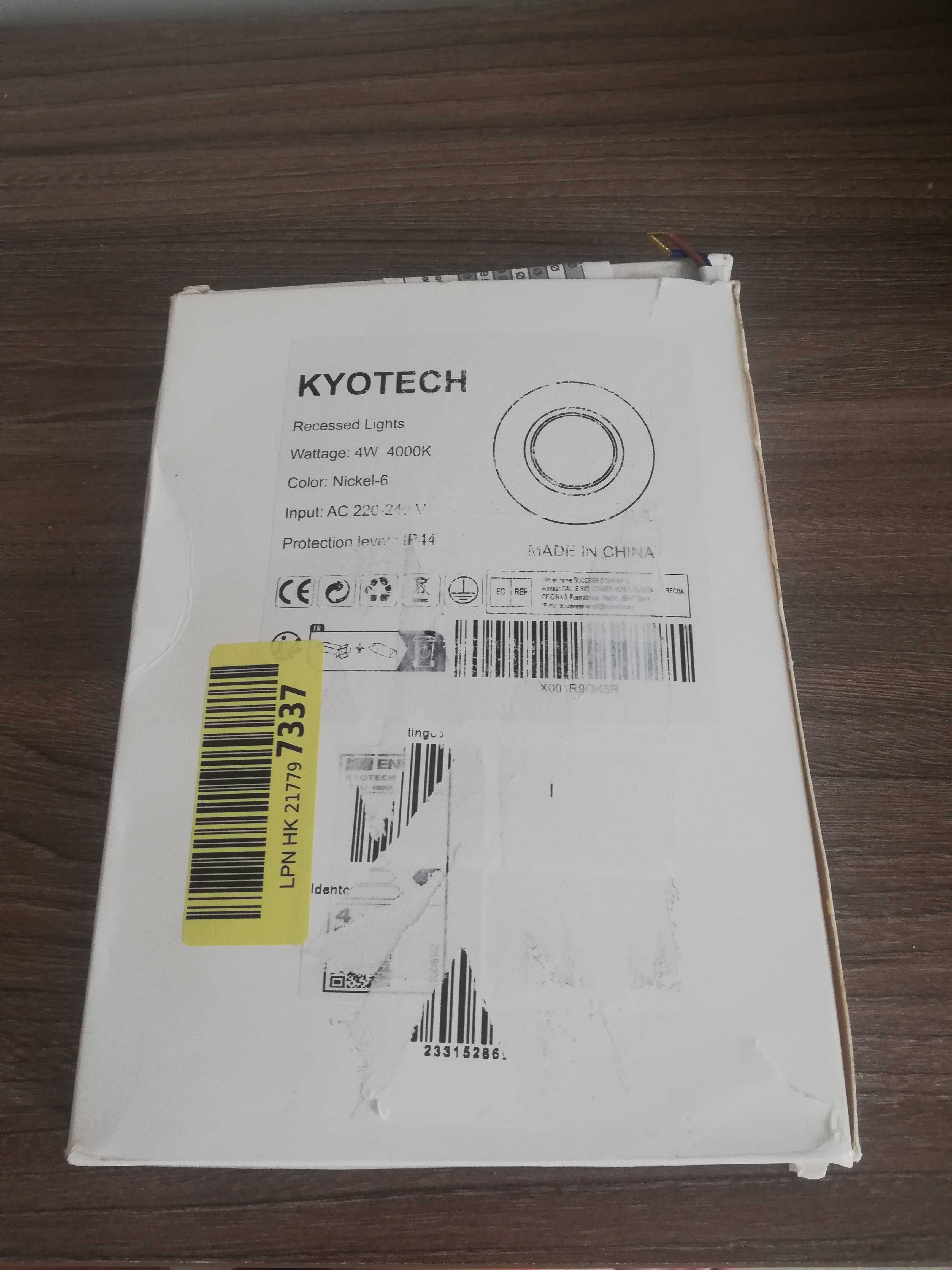 KYOTECH Oprawa meblowa LED do wbudowania 230 V 4 W 4000K 300 lm 6szt.