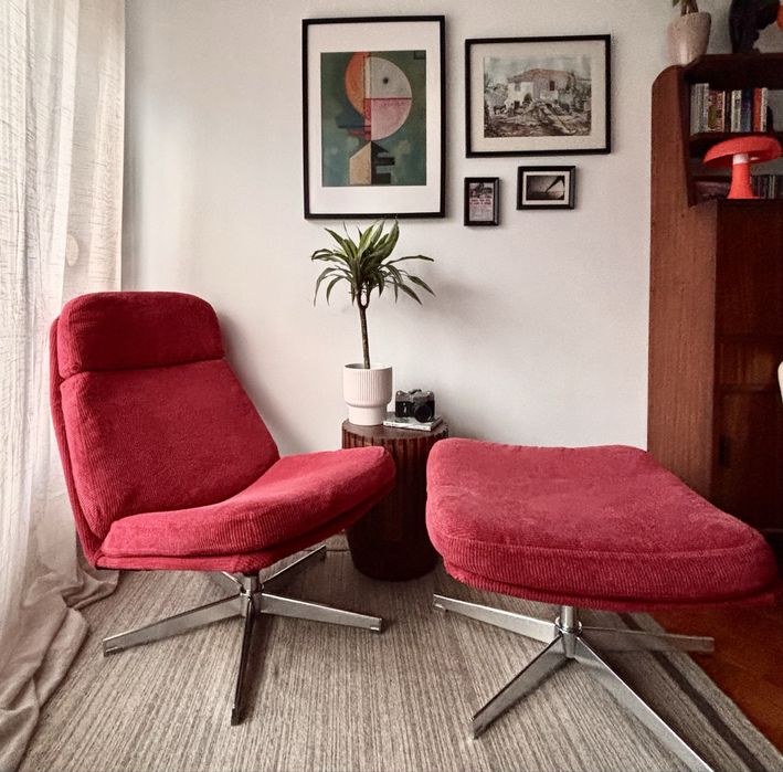 Vintage Lunna Armchair and Foot stool - Gillis Lundgreen