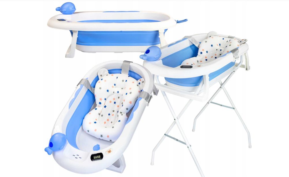Wanienka niemowlęca ze stojakiem składana stelaż Babywonders Nela