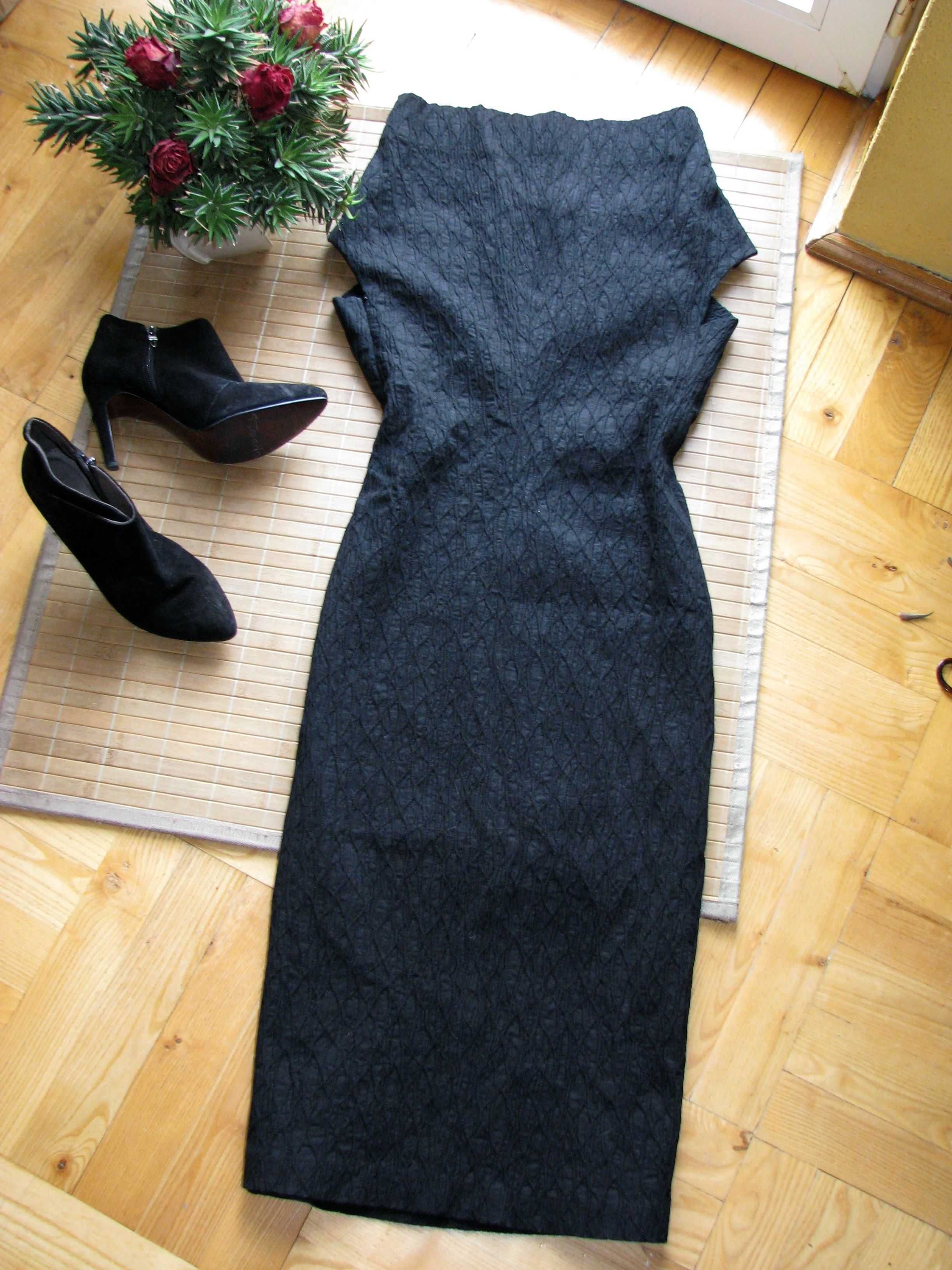 sukienka Anett Rostel 34 36 38 awangarda vintage etno boho czarna