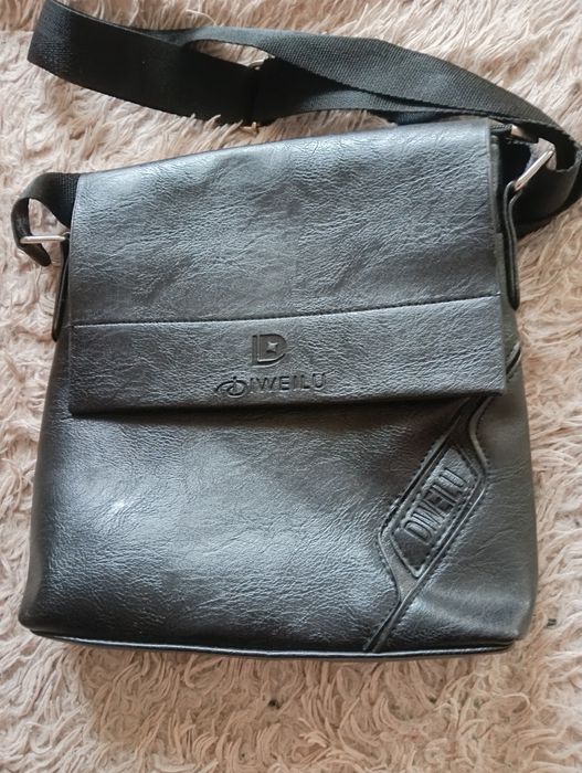 Чоловіча шкіряна фірмова сумка-барсетка DIWEILU класика