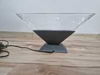 Lampka dekoracyjna 40x23 – szklana misa, metalowa podstawa, halogen