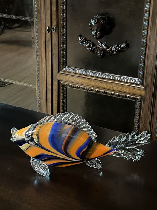 Стеклянная фигура  из муранского стекла в виде рыбки.Франция