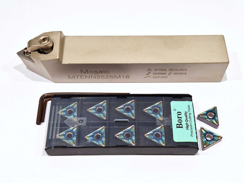 Nóż tokarski składany MTENN 2525 + płytki TNMG 16