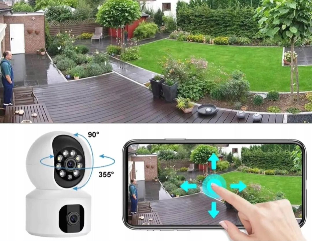 Kamera obrotowa LED monitoring domowy z podglądem na żywo Wi-Fi HD 30M