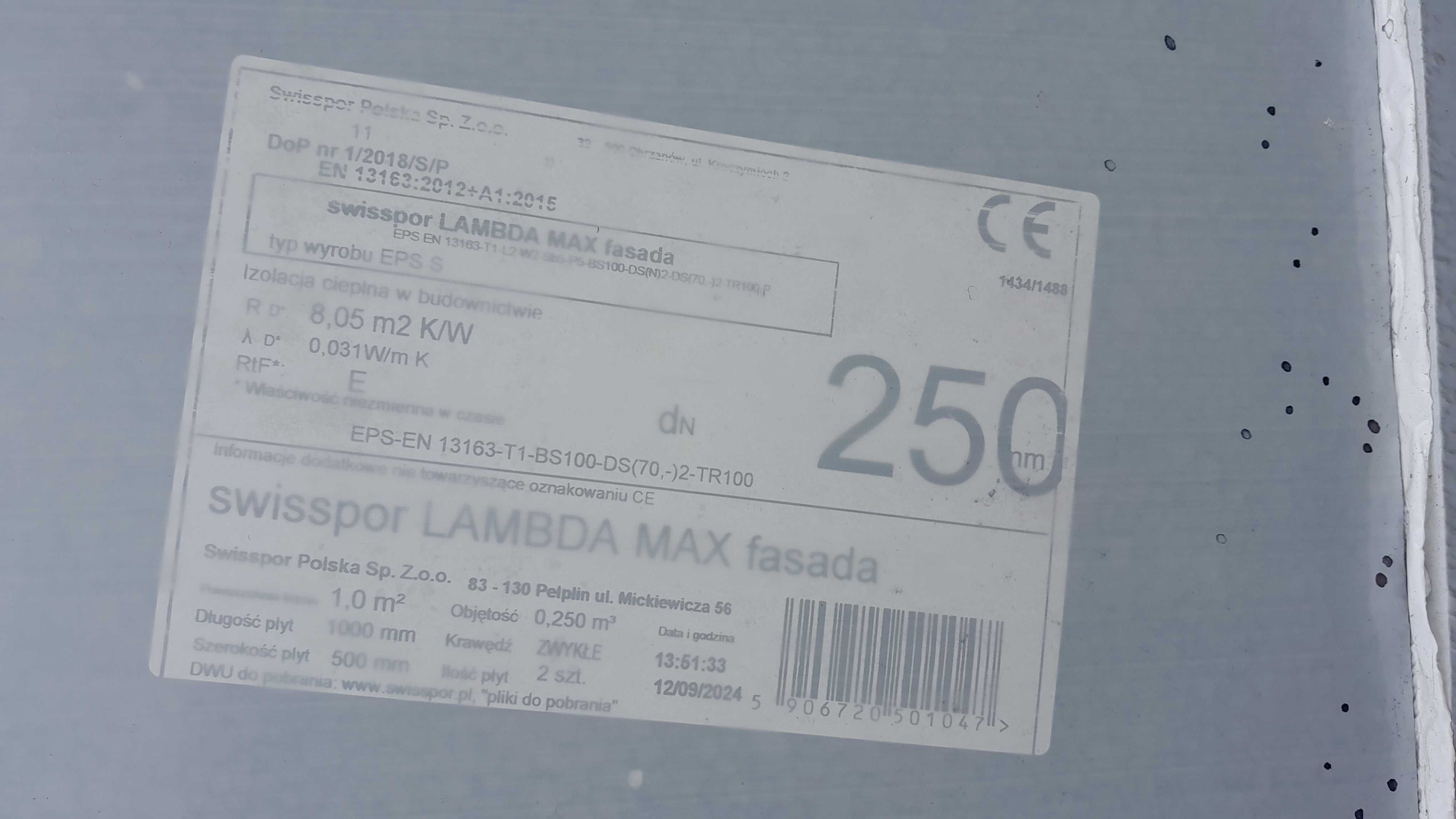 Styropian Swisspor Lambda Max Fasada 0,031 Wm/K + gratis.