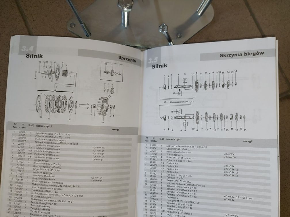 Zestaw kpl sciagacz silnika+katalog czesci instrukcja simson s51