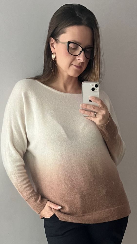 Per Te by Krizia Kaszmir sweter ombre wełna wełniany angora