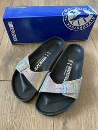 Birkenstock Madrid Ombre Pearls Silver Black Natural Leather 38 рр