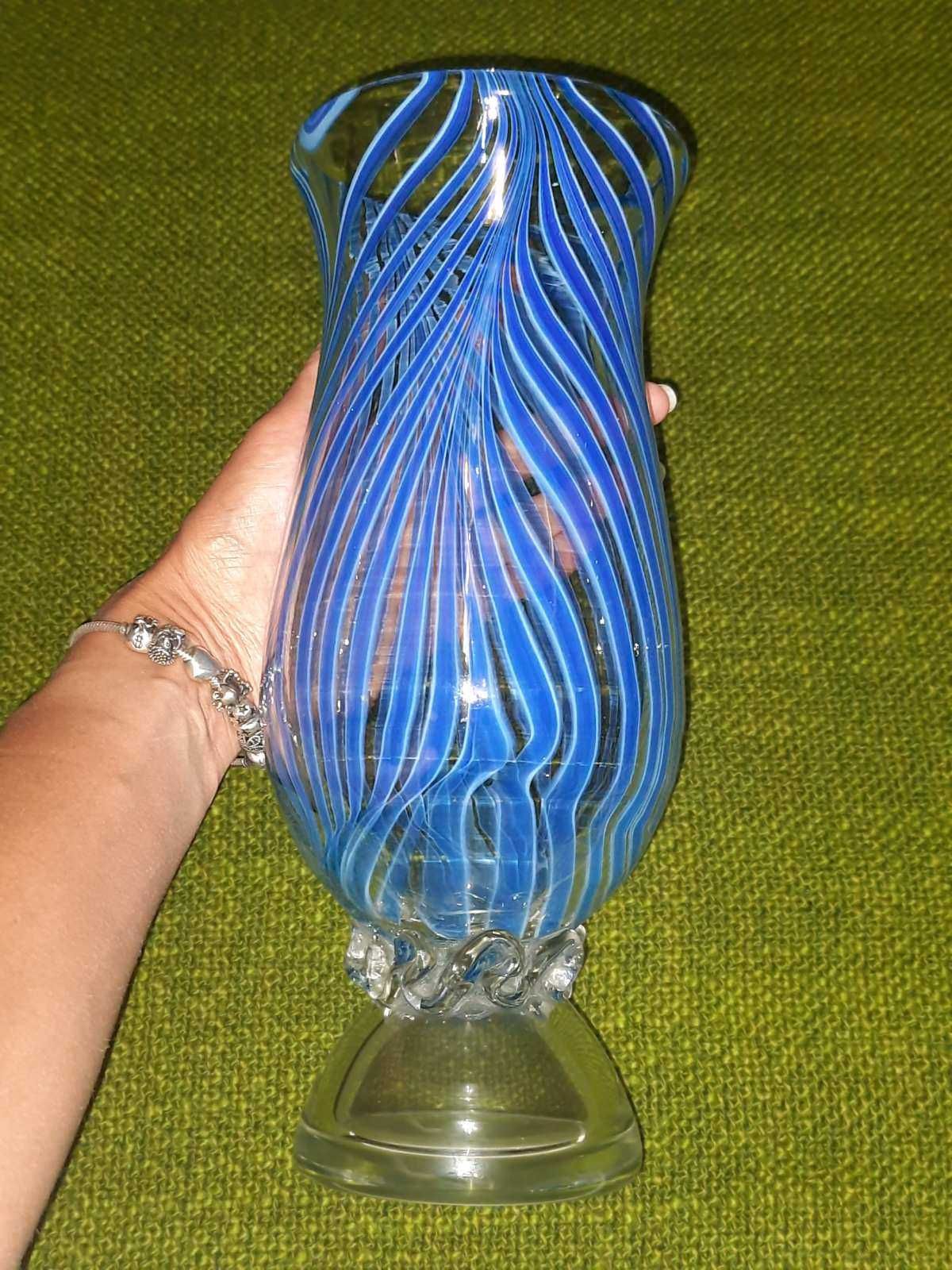 Винтажная большая ваза Муранское гутное стекло  Murano glass