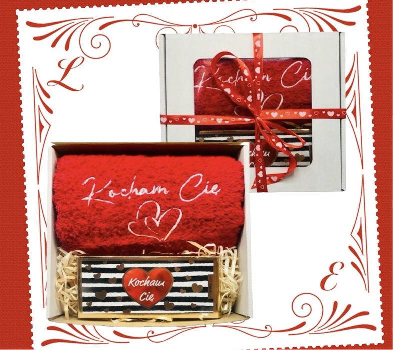 ZESTAW PREZENT na Walentynki Kosz Premium Ręcznik! OKAZJA!