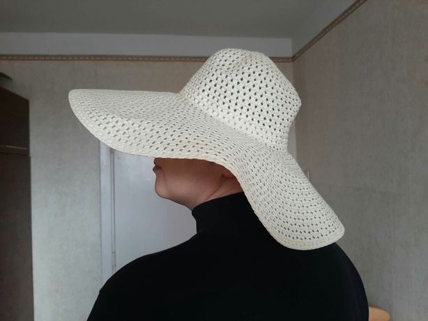 Жіночий капелюх 56 розміру від сонця з широкими крисами з нат.сировини