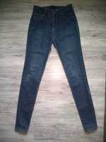Spodnie jeansowe jeansy rurki z wysokim stanem Pull & Bear 38