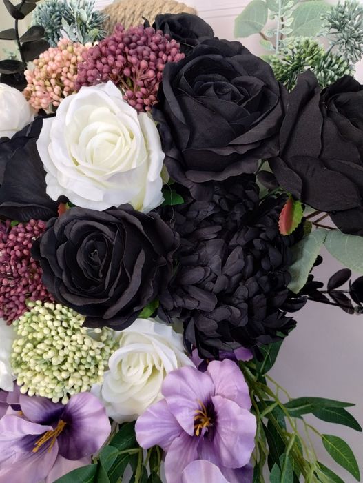 Kompozycja nagrobna z bukietem komplet stroik cmentarz