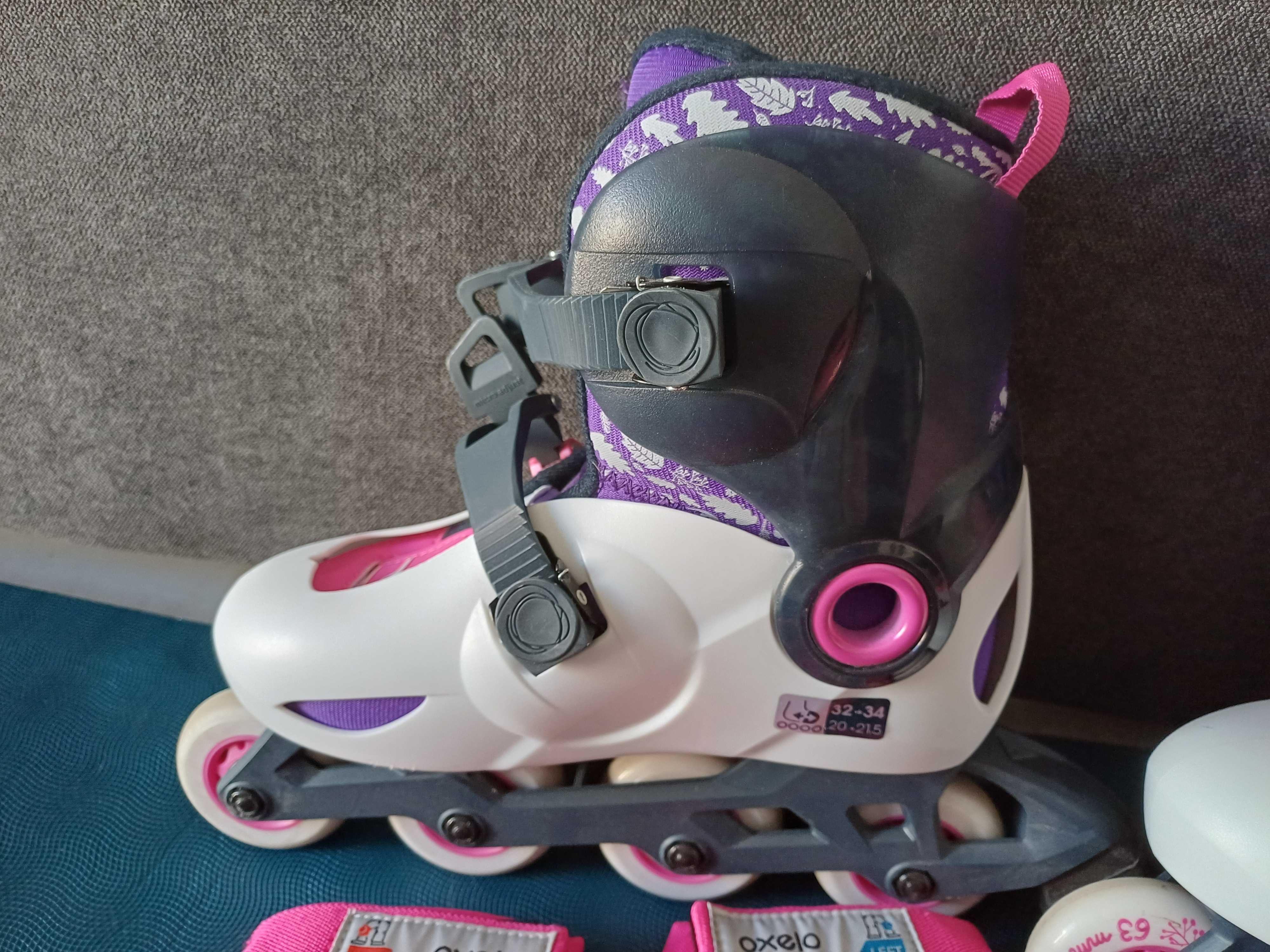 Patins em linha Oxelo criança, 32-34..com proteção e capacete