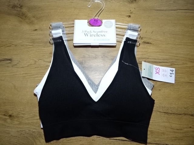 Primark biustonosz prazek 3 szt nowe XS