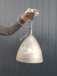 Lampa na jedną żarówkę żyrandol klosz szklany